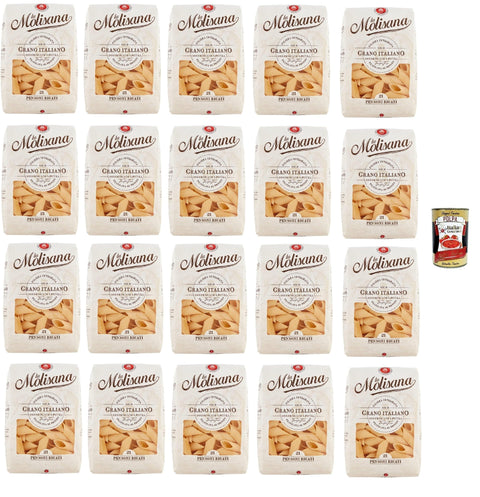 La Molisana Nudeln & Pasta 20x La Molisana Pennoni Rigati N. 21 Pasta Lenta Lavorazione Teigwaren aus Hartweizengrieß Bronze-Zeichnung 500g + Italian Gourmet Polpa 400g 8004690052143