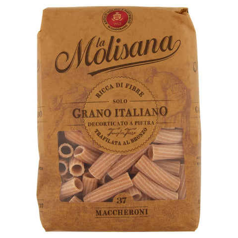 La Molisana Nudeln & Pasta 3x La Molisana Pasta Integrale Maccheroni n°37 Vollkornnudeln Vollkornpasta,100% italienischer Weizen,Bronzepaste 500g Packung + Italian Gourmet Polpa di Pomodoro 400g Dose 8004690613726