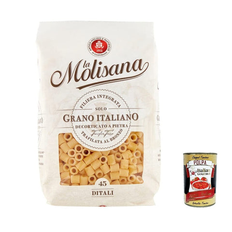 La Molisana Nudeln & Pasta La Molisana Ditali N. 45 Pasta Lenta Lavorazione Teigwaren aus Hartweizengrieß Bronze Zeichnung 500 g italienisch Original 8004690054505