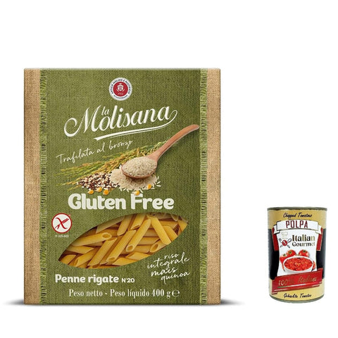 La Molisana Nudeln & Pasta La Molisana Penne Rigate n. 20 Senza glutine, Gluten frei Pasta mit voller Reis, Mais und Quinoa, gluten free, 400 g 20x Original italienisch inkl. Italian Gourmet Polpa 400g 8004690470039