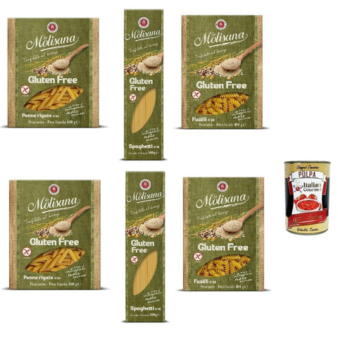 La Molisana Nudeln & Pasta La Molisana Senza glutine test set Fusilli Spaghetti Penne rigate Gluten frei Pasta mit voller Reis Mais und 6x 400 g italienisch Original 8004690470039