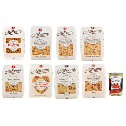 La Molisana Testpaket Pasta Lenta Lavorazione Teigwaren aus Hartweizengrieß Bronze Zeichnung 8x500g Original italienisch