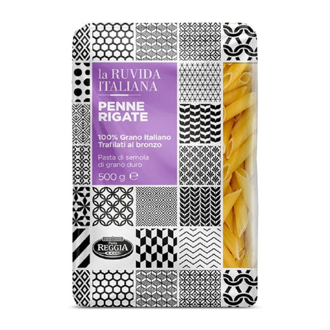 La Ruvida Italiana Kurze Pasta La Ruvida Italiana PENNE RIGATE Bronze gezeichnet GR.500 RUVIDA ITALIANA o.m.6 italienisch Original Pasta 8008857119342