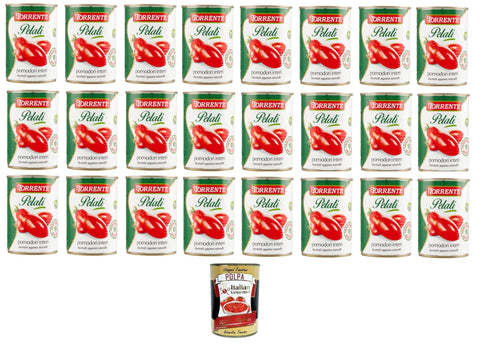 La torrente Gemüse La Torrente Pelati pomodori interi Geschälte ganze Tomaten 24x400gr + Italian Gourmet polpa 400g 8000282001117