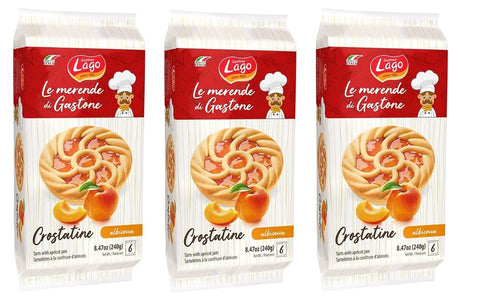 Gastone Lago Crostatine all'Albicocca Aprikosentörtchen Packung à 240g, Jede Packung Enthält 6 Snack à 40g 3x Original italienisch