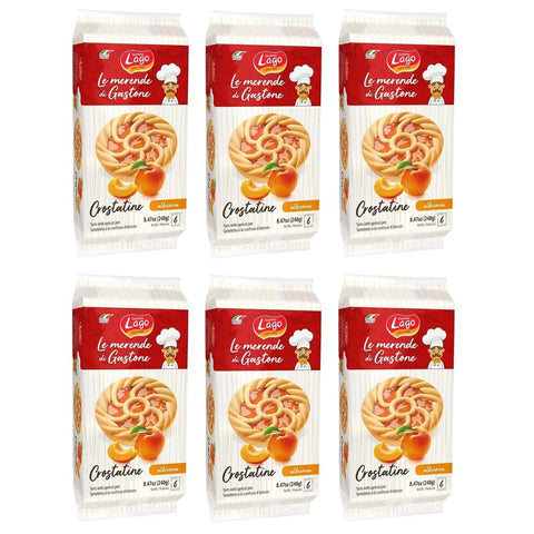 Lago Kekse Lago 6x Gastone Lago Crostatine all'Albicocca Aprikosentörtchen Packung à 240 g, Jede Packung Enthält 6 Snack à 40 g italienisch Original Kekse 8004800034205