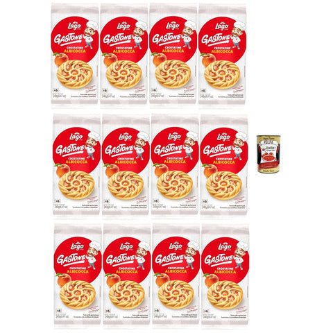 Lago Snack Kuchen & Backwaren Lago 1968 Le Merende di Gastone Crostatine all'Albicocca Aprikosentörtchen kuchen einzeln verpackt Aprikosenmarmelade Kindersnack ohne Palmöl 12x240 g 8004800034205