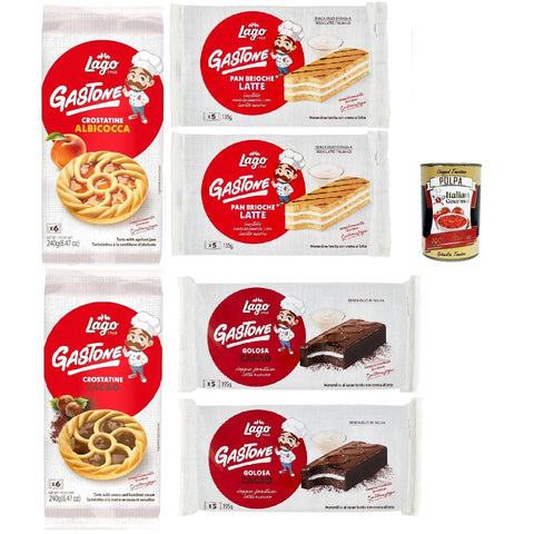 Lago Snack Kuchen & Backwaren Lago 1968 Le Merende di Gastone Testpaket Törtchen und schokolade kuchen einzeln verpackt Kindersnack ohne Palmöl 6 italienisch Original 8004800007032