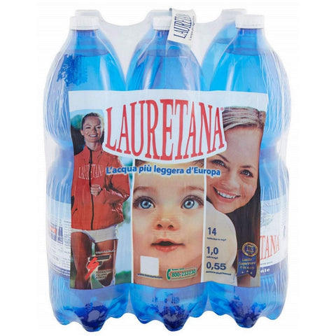 Lauretana Aromatisiertes Wasser Lauretana 6 Natürliches Mineralwasser Lauretana . 150 cl italienisch Original 8004192202206