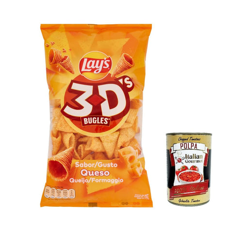 Lays Chips Lays Lay's 3D'S Bugles gusto formaggio crisps Kartoffelchips mit Käsegeschmack 6x 100 G italienisch Original 8410199017239