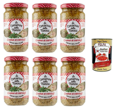 Le Conserve della Nonna Koch- & Backzutaten Le Conserve della Nonna- Crema di Carciofi Artischockencreme für Nudeln, Reis und Croutons 6x 190gr+ Italian Gourmet polpa 400g 8005360003557
