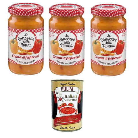 Le Conserve della Nonna Crema di Peperoni Pfeffercreme für Nudeln, Reis und Croutons 3x190g Original italienisch Pasta