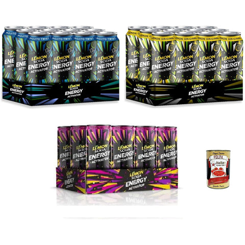 Lemonsoda Energy Activator Testpaket Lemon Mojito Tropical Trip Energy Drink mit tropischem Fruchtgeschmack 36 Dosen à 33 cl italienisch Original