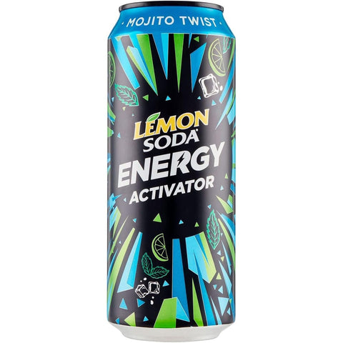 Lemonsoda Energy Drinks Lemonsoda Energy Drink activator Moyto Twist Energiegetränk Zitronen alkoholfreies Getränk Sportgetränke 12x 500ml italienisch Original 8057192003502