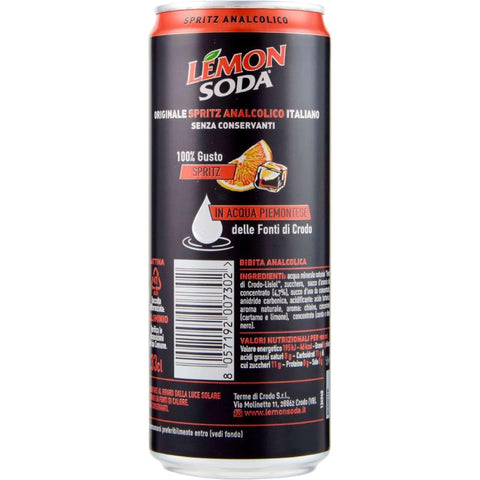 Lemonsoda Energy Drinks Lemonsoda Spritz Kohlensäurehaltiges Erfrischungsgetränk mit Orangensaft, 48 x 33 cl