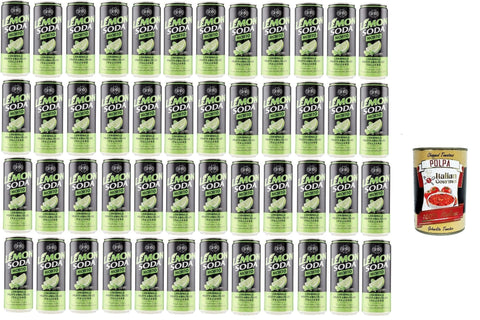 Lemonsoda Fruchtsäfte Lemon Soda Mojito von Crodo - Limettensaft aus Süditalien - erfrischend fruchtig - EINWEG Dose 48x 330ml + Italian Gourmet Polpa di Pomodoro 400g Dose 8000845065457