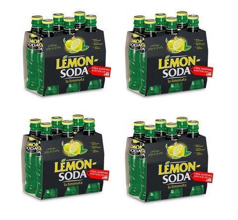 Lemonsoda Soft Drink 24x Lemonsoda Italienisches Zitronen-Erfrischungsgetränk Glasflasche 200ml 8057192000709