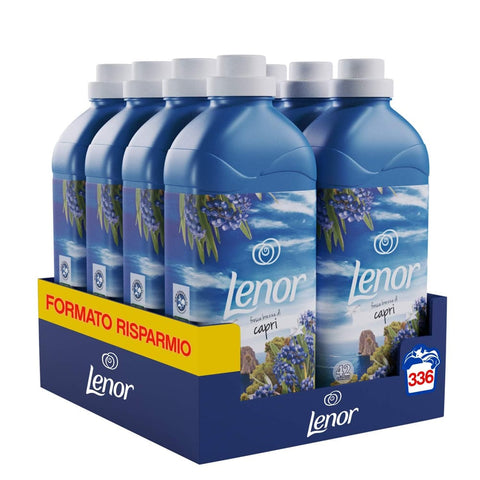 Lenor Flüssiger Weichspüler Lenor Capri Weichspüler 336 Atmosphären Maxi Format 8x42 Waschgänge italienisch Original 8001841803258
