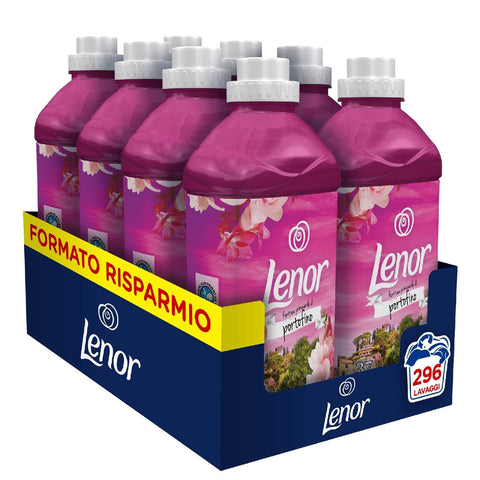 Lenor Konzentrierter Weichspüler für Waschmaschinen, 295 Wäschen (8 x 37), Atmosphere d'Italia Portofino, Maxiformat, Parfums jeden Abend für bis zu einer Woche Original italienisch