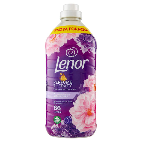 LENOR Flüssiger Weichspüler Lenor Weichspüler 86 Waschgänge Amethyst Rosa und Moschus-Noten, bietet langanhaltende Frische für ein frisches Bett bis zu 1 Woche 8700216772082