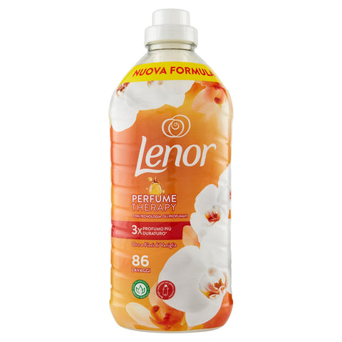 Lenor Weichspüler für 86 Waschgänge Gold und Vanilleblüten, bietet langanhaltende Frische für ein frisches Bett bis zu 1 Woche italienisch Original