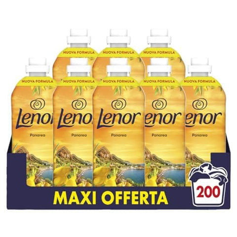 Lenor Weichspülerkonzentrat, 200 Waschgänge (8 x 25), Atmosphäre D'Italia Panarea, langanhaltende Frische und Weichheit pflanzlicher Herkunft, duftende Bettwäsche bis zu 1 Woche Original italienisch