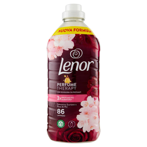 Lenor Weichspülerkonzentrat, 86, Jasmin, Scharlachrot, langanhaltende Frische und Weichheit pflanzlichen Ursprungs, duftende Bettwäsche bis zu 1 Woche Original italienisch