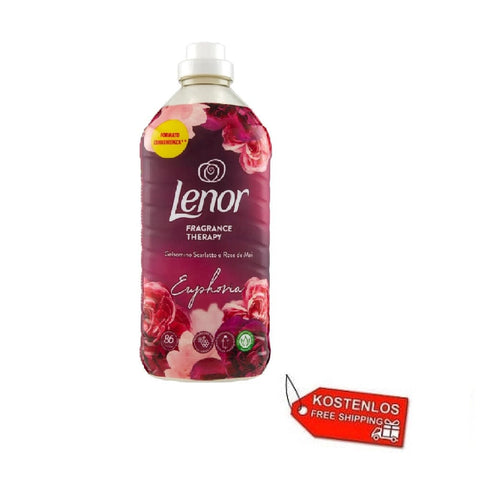 Lenor Weichspüler 3x Lenor Euphoria Gelsomino Scarlatto e Rose de Mai Konzentrierter Weichspüler mit scharlachrotem Jasmin und Rose de Mai 86 Waschgängen 1806ml 8006540891308