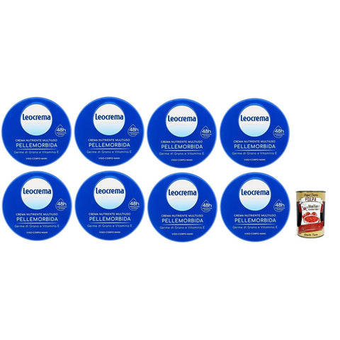 Leocrema Crema Nutriente Cremes Leocrema Crema Nutriente Multiuso,Mehrzweck-Nährcreme Weiche Haut mit Weizenkeimen und Vitamin E Körpercremes 8x 150ml Original italienisch inkl. Italian Gourmet Polpa 400g 8032804040014