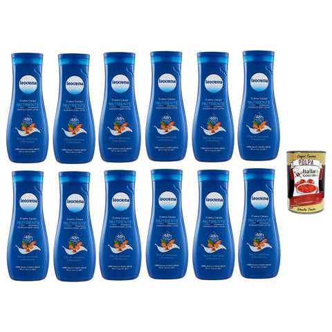 Leocrema Crema Corpo Nutriente mit Mandelöl und Panthenol für die trockenste und am meisten dehydrierte Haut 12x 400ml italienisch Original