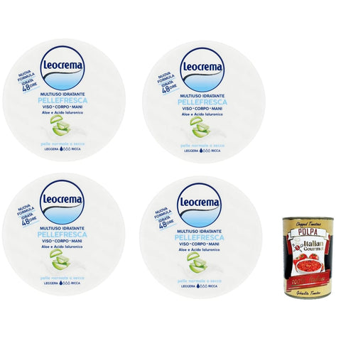 Leocrema Cremes Leocrema Crema Idratante Multiuso Pellefresca Mehrzweck Feuchtigkeitscreme mit Aloe Vera und Hyaluronsäure Ideal für 4x 150ml italienisch Original 8008970010977