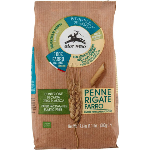 Let's Organic MARKET PENNE 100% SFARINATO DI FARRO BIO ALCE NERO ( 500G Original italienisch