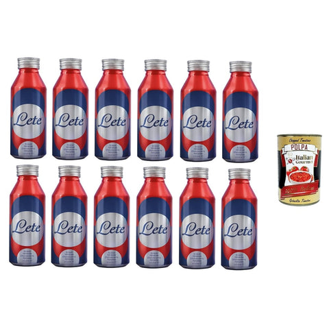 Lete Aromatisiertes Wasser Lete ICON Acqua Frizzante Mineralwasser Wiederverwendbares Aluminiumflaschenformat | Natürliches Brausemittel | 12 x 473,2 ml Original italienisch inkl. Italian Gourmet Polpa 400g 80833475