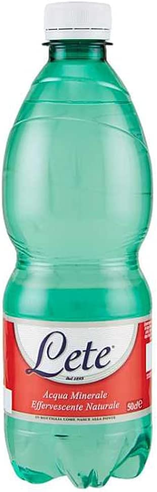 Lete Acqua Minerale Effervescente Naturales Mineralwasser, glitzernd, 0,5 l, italienisches Wasser, 24 Stück italienisch Original