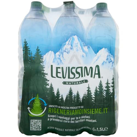 Levissima ACQUA NATURALE. a perdere Pacchi da 6 bottiglie 1x1,500l Original italienisch Pflege