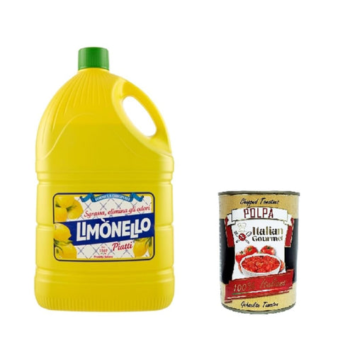 Limonello-Geschirr Entfettet Entkalker Limonello-Geschirr Entfettet beseitigt Gerüche 4,5Lt Original italienisch inkl. Italian Gourmet Polpa 400g 8032804040014