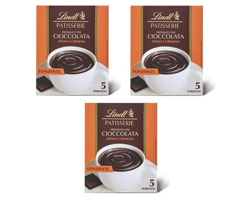Lindt Glasuren Patisserie Preparato per Cioccolata Fondente Densa e cremosa Dichte und cremige dunkle Schokoladenmischung 3x100gr + Italian Gourmet polpa 400g 8003340038889
