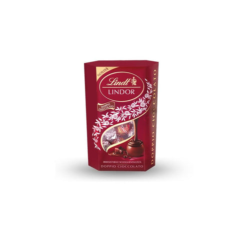 Lindt Lindor Riegel Lindt Lindor Cornet Doppio Cioccolato Pralinen mit Milchschokolade und zarter dunkler Schokoladenfüllung 200g 8003340047683