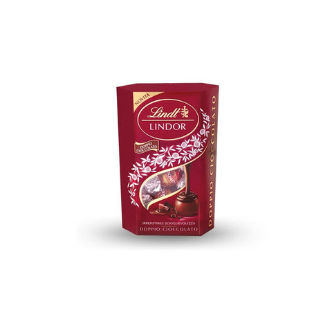 Lindt Lindor Cornet Doppio Cioccolato Pralinen mit Milchschokolade und zarter dunkler Schokoladenfüllung 200g italienisch Original