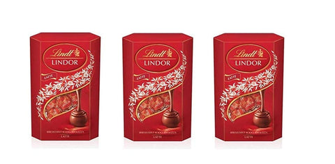 Lindt Lindor Schokolade 3x Lindt Lindor Box Latte Pralinen mit Milchschokolade und weiche Füllung 200g 8003340073545