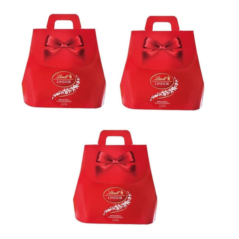 Lindt Schokolade Lindt Lindor Bag Latte Praline con Cioccolato al Latte e morbido ripieno Pralinen mit Milchschokolade und weicher 3x 190g italienisch Original 8003340007403