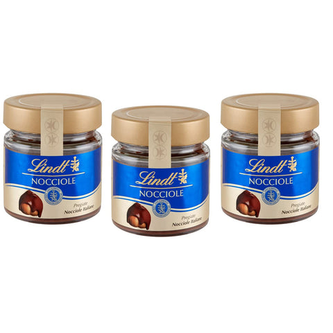 Lindt Crema Spalmabile alle Nocciole Streichfähige Creme Streichcreme mit Haselnüssen Glas Feine Italienische Haselnüsse 3x 200g Original italienisch
