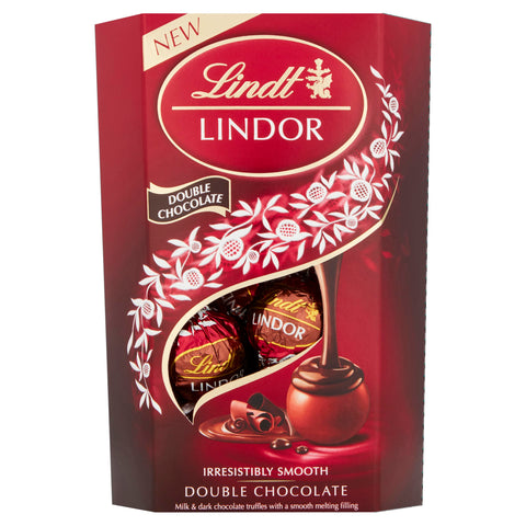 Lindt Vielfaltspackungen Lindt Lindor Doppel Schokoladentrüffel Box - ca. 16 Kugeln 200g - Schokoladentrüffel mit einer glatt schmelzenden Füllung - Geschenk - Ostern, Geburtstag, Feiern, Glückwunsch 8003340092256