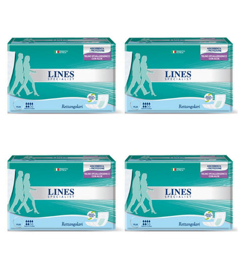 Lines Binden 4 x Windeln für Erwachsene, rechteckig, mit wasserdichter Barriere 8001480015975