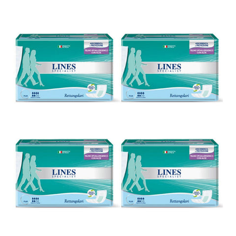 Lines Windeln für Erwachsene, rechteckig, mit wasserdichter Barriere 4x Original italienisch