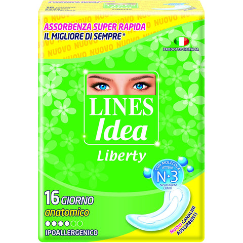 Lines absorbent - Lines (Weihnachten Liberty, anatomisches, hypoallergen, mit Active MOLECULA - 16 Stück) Original italienisch