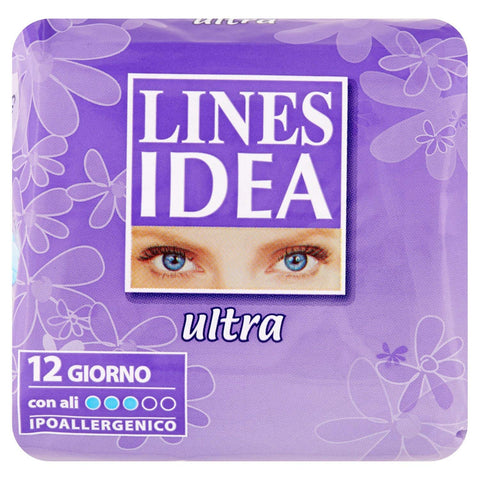 Lines Linien - saugfähig Idee, Ultra Tag mit Flügeln, hypoallergen - 12 Stück Original italienisch