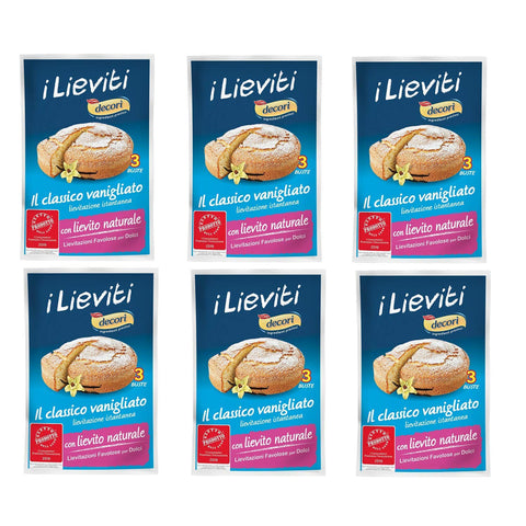 Lo Conte decorì i Lieviti Il classico vanigliato Vanille Hefe sofortiger Sauerteig Hefe für Süßigkeiten ( 3 x 18g ) 54g 6x Original italienisch