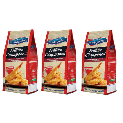 Lo conte Le Farine Magiche Mix per Tempura Fritture Giapponesi Mischung für Japanisches Tempura Typ "1" 3x350g Original italienisch Gebäck