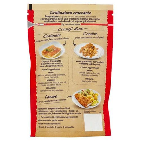 Lo conte Brot 4x Lo conte Le Farine Magiche Pangrattato grosso Grobe Semmelbrösel für knuspriges Gratin 200 g 8009355002396